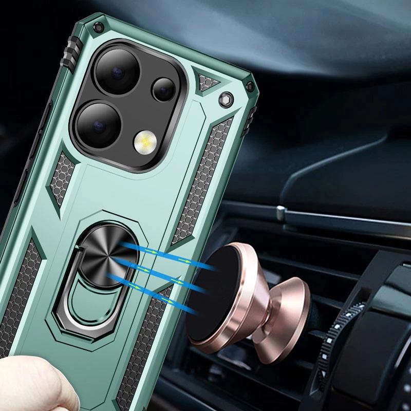 Протиударний чохол Serge Ring з кільцем на Xiaomi Redmi Note 13 Pro 4G – Зелений. Фото 4 з 6