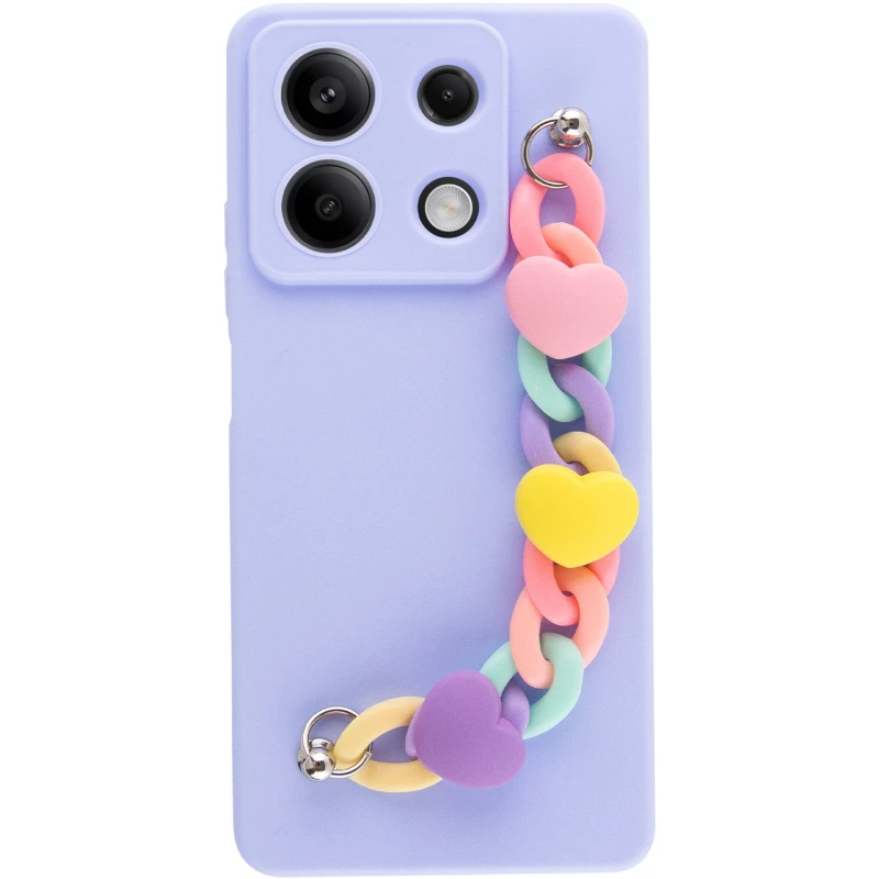 Чохол Heart з ланцюгом на Xiaomi Redmi Note 13 5G – Lilac Blue. Фото 3 з 7