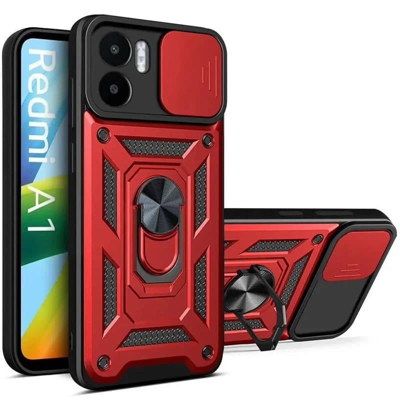 Ударопрочный чехол Ummi Camshield Serge Ring (in box) для Xiaomi Redmi A1 / A2 – Красный / Red. Фото 2 из 2