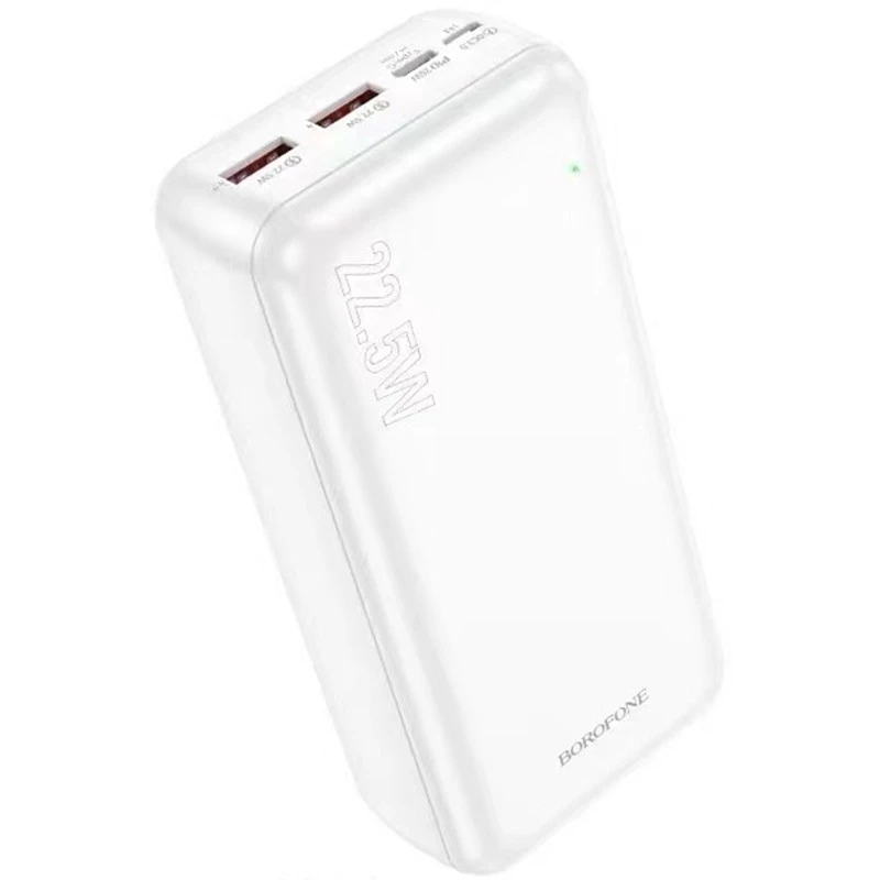 Портативное зарядное устройство Power Bank BOROFONE BJ38B 22.5W+PD20W 30 000 mAh – White. Фото 2 из 4