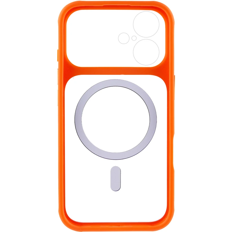 Чохол TPU GETMAN Moon Clear with MagSafe для Apple iPhone 17 (6.3") – Orange. Фото 4 з 6