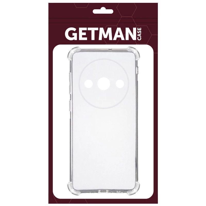 Ультратонкий силіконовий чохол GETMAN з критими бортами та камерою для Xiaomi Redmi A3 – Безбарвний (прозорий). Фото 2 з 3