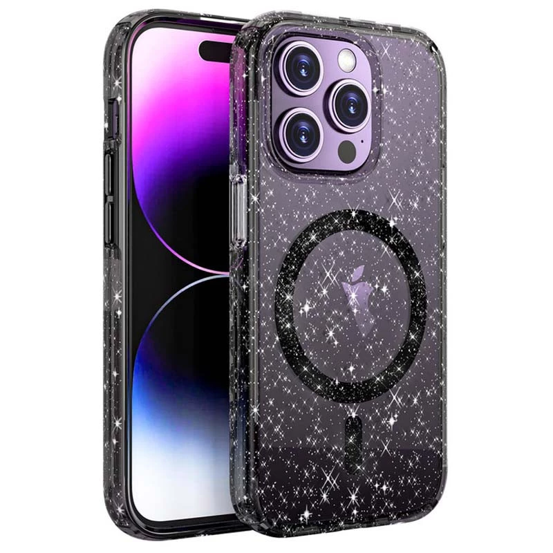 

Чохол з блискітками та MagSafe на Apple iPhone 12 Pro (6.1") (Black+Glitter)