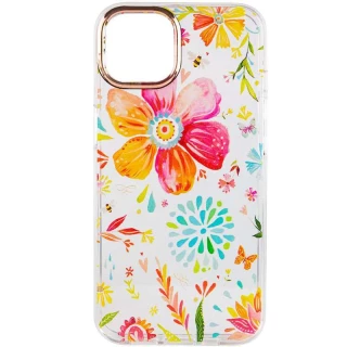 TPU+PC чехол с цветами для Apple iPhone 13 (6.1") фото 1 из 4