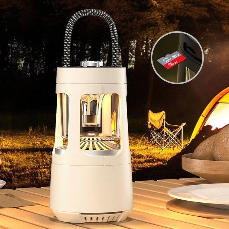 Кемпінговий ліхтар акумуляторний QD08 2in1 + Bluetooth колонка – Biege. Фото 4 з 6