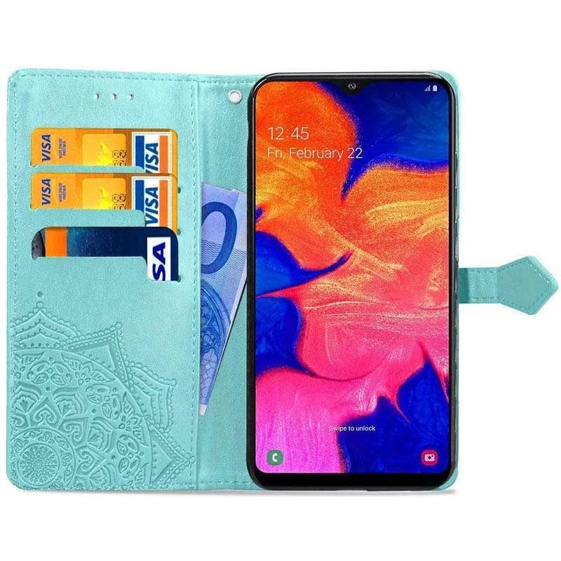 Кожаный чехол-книжка Art Case с визитницей для Samsung Galaxy A10 (A105F) – Бирюзовый. Фото 4 из 6