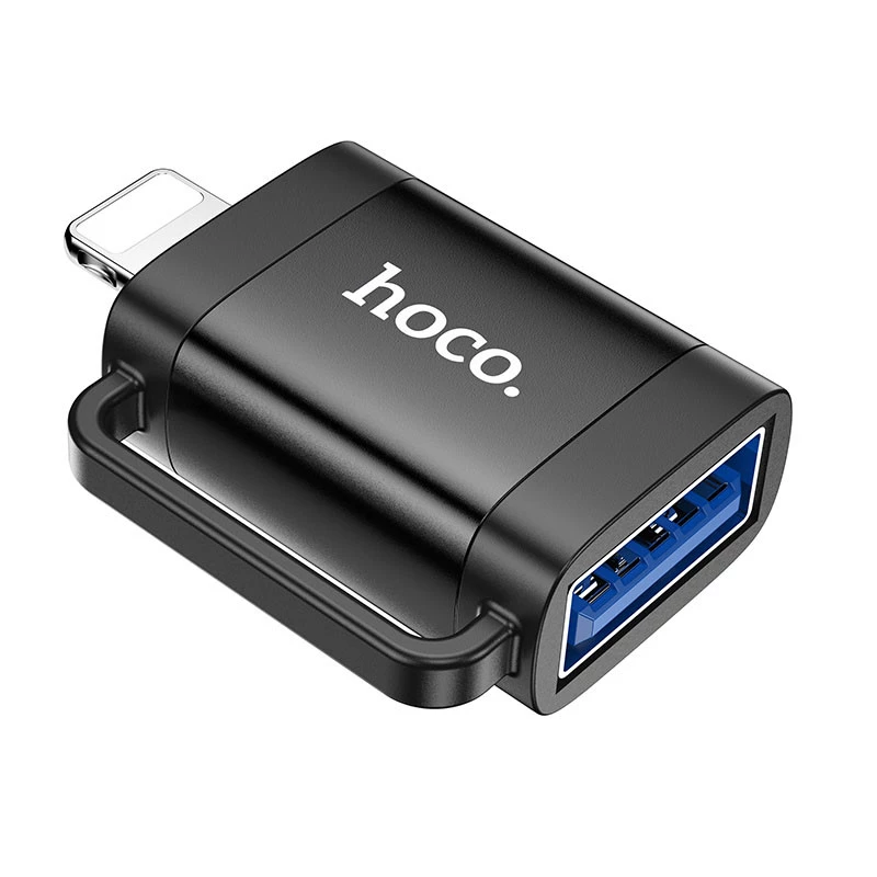 Перехідник Hoco UA31A OTG Lightning male to USB female – Black. Фото 2 з 6