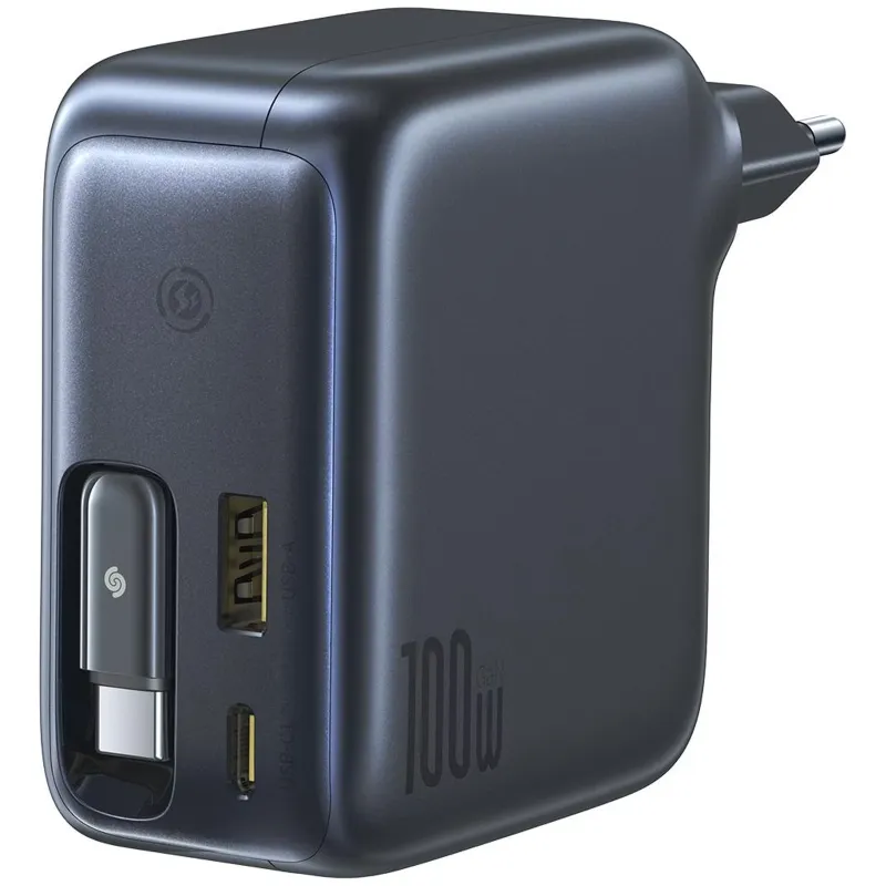 МЗП Baseus EnerCore CJ11 PD100W+QC3.0 with retractable cable (1USB-A/2C) (E0120M) – Cluster Black. Фото 3 з 4