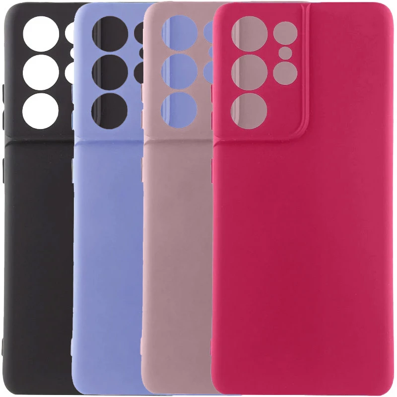 Кольоровий силіконовий чохол GETMAN із закритою камерою для Samsung Galaxy S21 Ultra фото 2 з 2