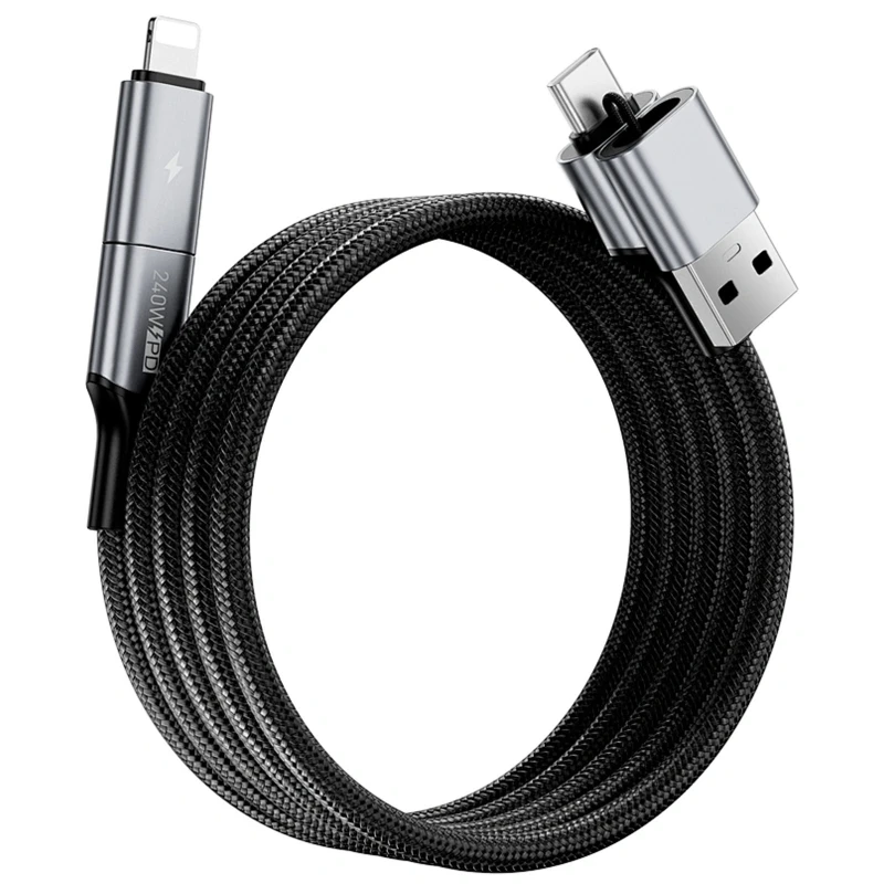 Дата кабель WIWU C077 Cyberlink Type-C to Lightning 27W (1m) – silver. Фото 5 з 5