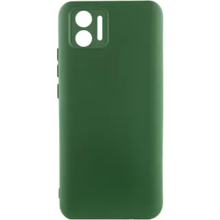 Цветной силиконовый чехол GETMAN с закрытой камерой на Xiaomi Redmi 17C — Зеленый / Dark green