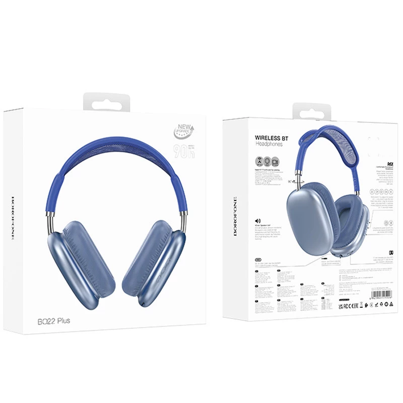 Накладні бездротові навушники BOROFONE BO22 Plus Elegant – Sky Blue. Фото 3 з 3