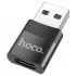 Переходник Hoco UA17 USB Male to Type-C Female USB2.0 – Черный. Фото 1 из 6