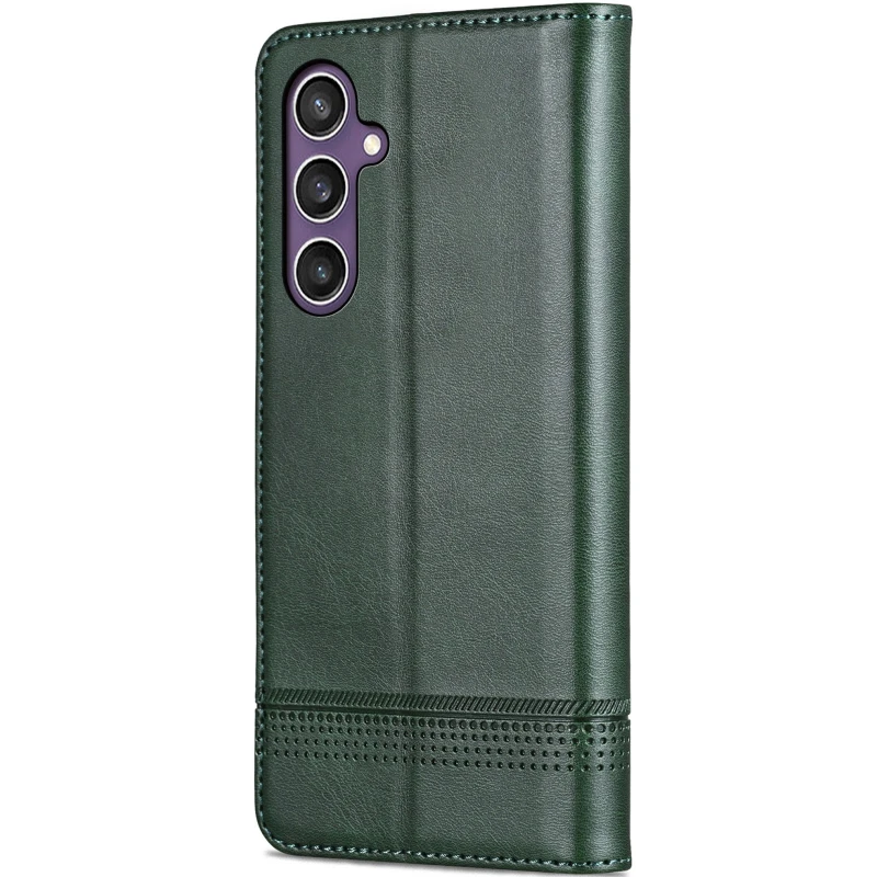 Кожаный чехол-книжка AZNS Classic series для Samsung Galaxy A37 5G – Dark Green. Фото 2 из 4