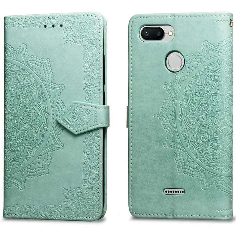 Шкіряний чохол-книжка Art Case з візитницею для Xiaomi Redmi 6 – Бірюзовий. Фото 2 з 6