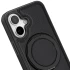 Шкіряна ретро накладка з кільцем та Magnetic Safe на Apple iPhone 16 – Black. Фото 3 з 6