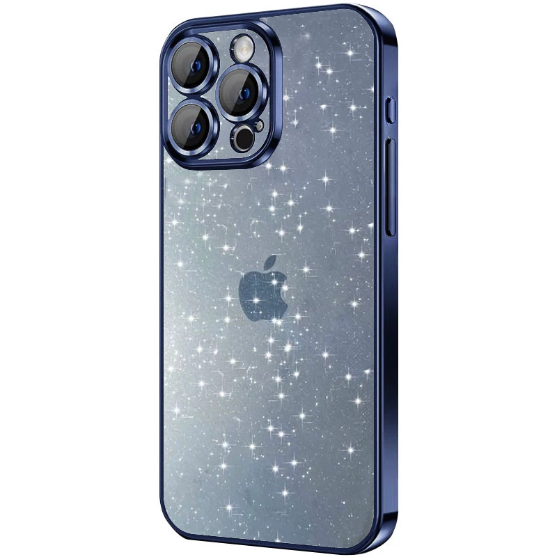 

TPU+PC чехол с блестками на Apple iPhone 12 Pro Max (6.7") (Dark Blue)