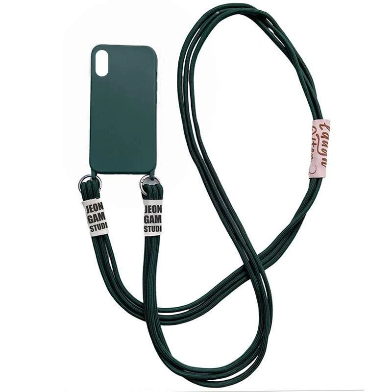 

Чехол Cord case c цветным ремешком для Apple iPhone XR (6.1") (Зеленый / Forest green), Зелений / forest green