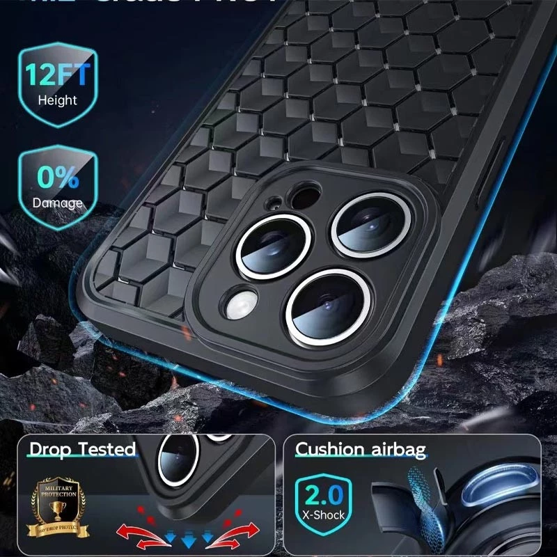 Силиконовый чехол сотами для Samsung Galaxy A25 5G – Черный / Black. Фото 4 из 9