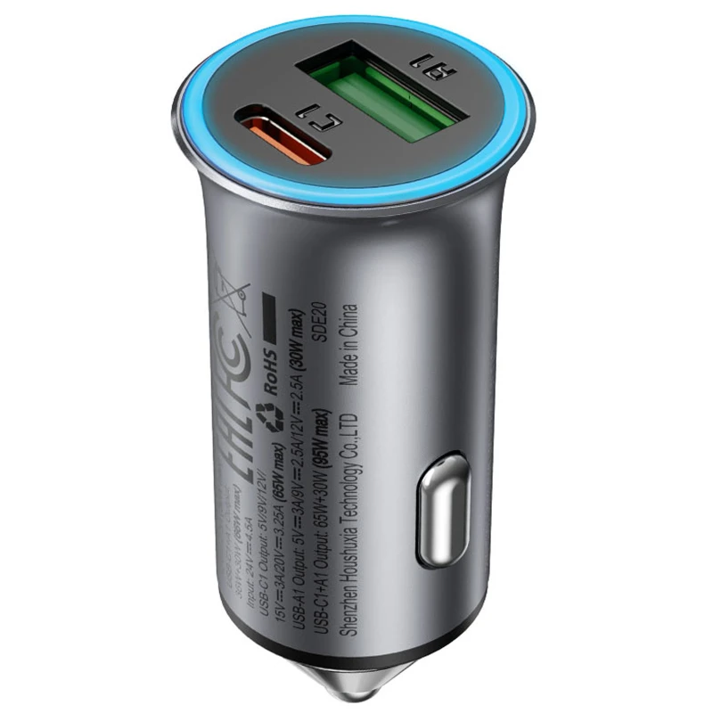АЗУ Acefast B16 PD65W+QC3.0 total 95W (1USB-A/1C) – Gray. Фото 3 из 6