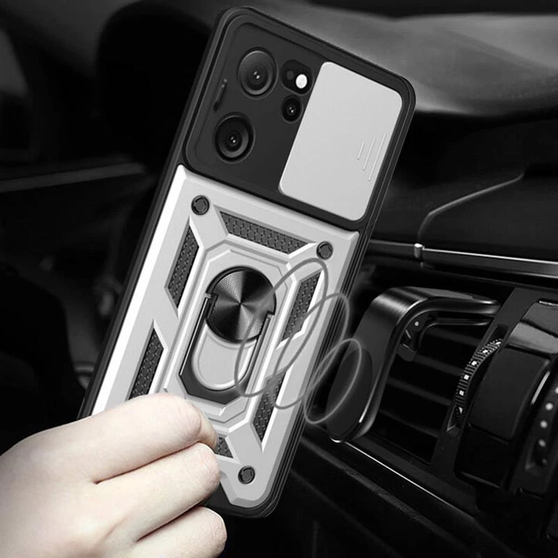 Ударопрочный чехол Serge Ring с защитой камеры для Xiaomi 13T – Серебряный. Фото 4 из 4