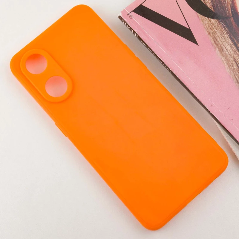 Цветной силиконовый чехол с защитой камеры для Oppo Reno 8T 4G – Оранжевый / Orange. Фото 3 из 10
