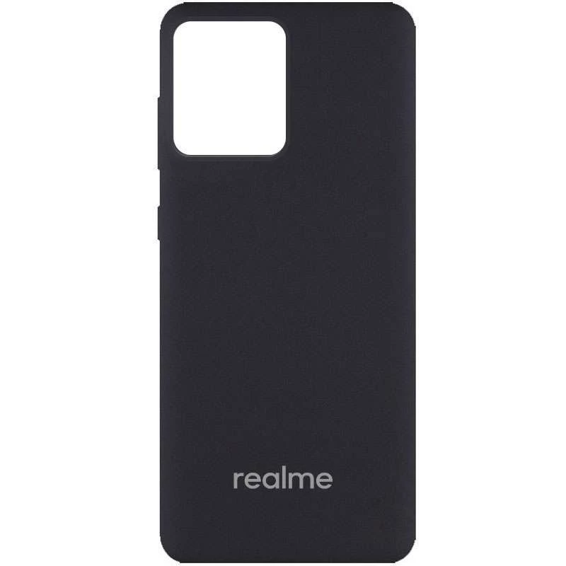Чехол Silicone Case с закрытым низом и защитой камеры для Realme C30 – Черный / Black. Фото 1 из 2