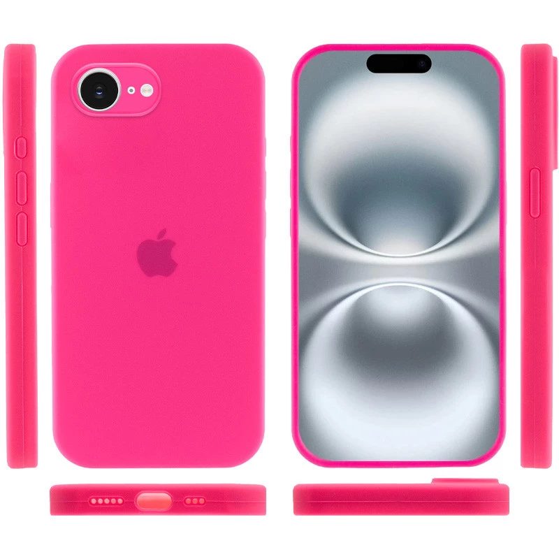 Чехол Silicone Case с закрытым низом для Apple iPhone 17e (6.1") – Розовый / Barbie pink. Фото 3 из 6