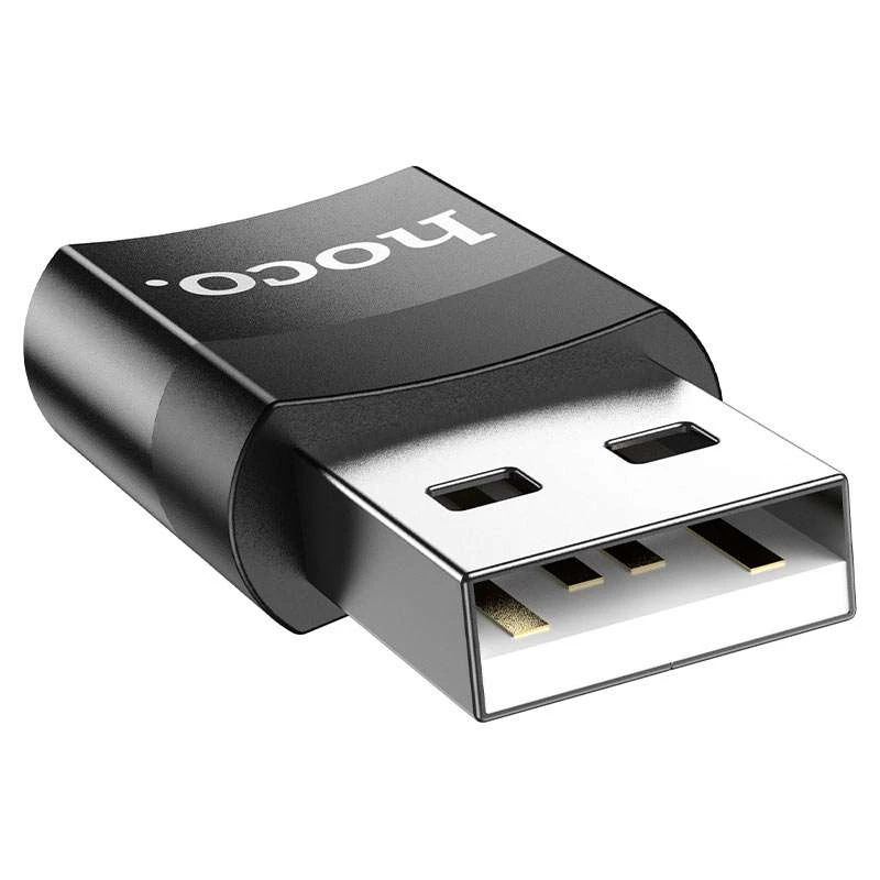 Переходник Hoco UA17 USB Male to Type-C Female USB2.0 – Черный. Фото 4 из 6