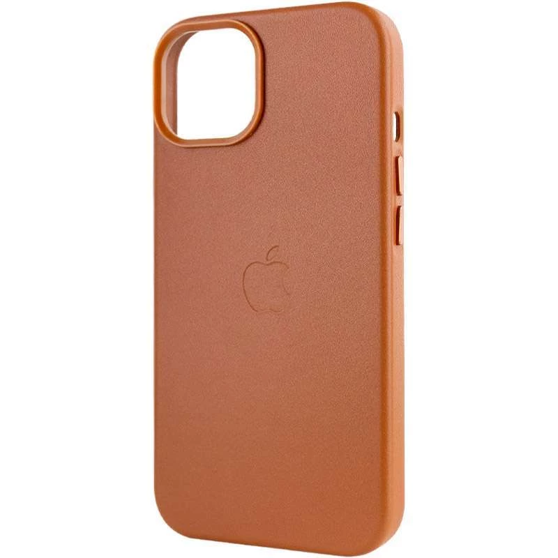 Кожаный чехол Leather Case с MagSafe для Apple iPhone 14 (6.1") – Brown. Фото 8 из 9
