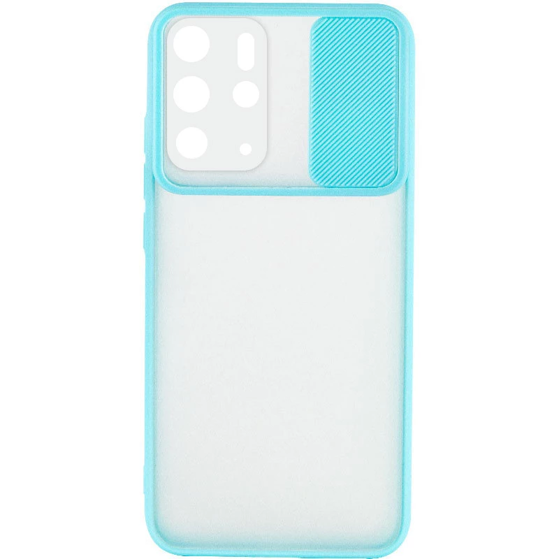 Матовий силіконовий чохол зі шторкою для камери на Samsung Galaxy S20+ – Бірюзовий. Фото 2 з 3