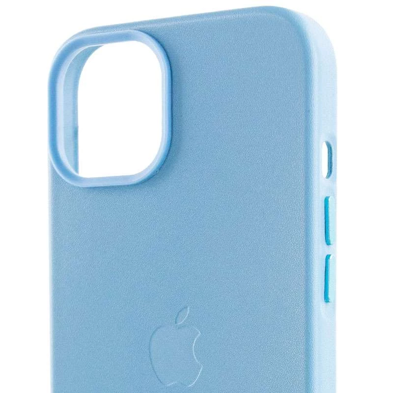 Кожаный чехол Leather Case с MagSafe для Apple iPhone 14 (6.1") – Blue. Фото 7 из 9