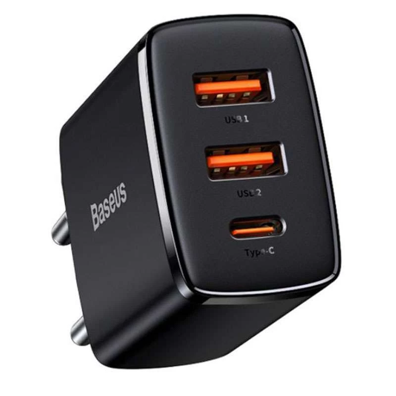 МЗП Baseus Compact Quick Charger 30W QC+ PD (1Type-C + 2USB) фото 2 з 2