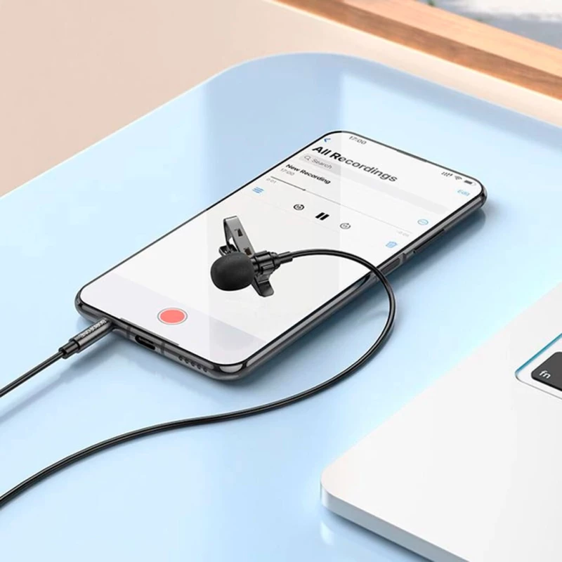 Мікрофон Borofone BFK11 Elegant lavalier 3.5mm (2m) – Black. Фото 6 з 6