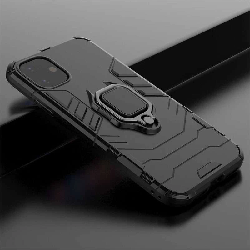 Протиударний чохол Transformer з кільцем на Apple iPhone 11 (6.1") – Чорний / Soul Black. Фото 4 з 4
