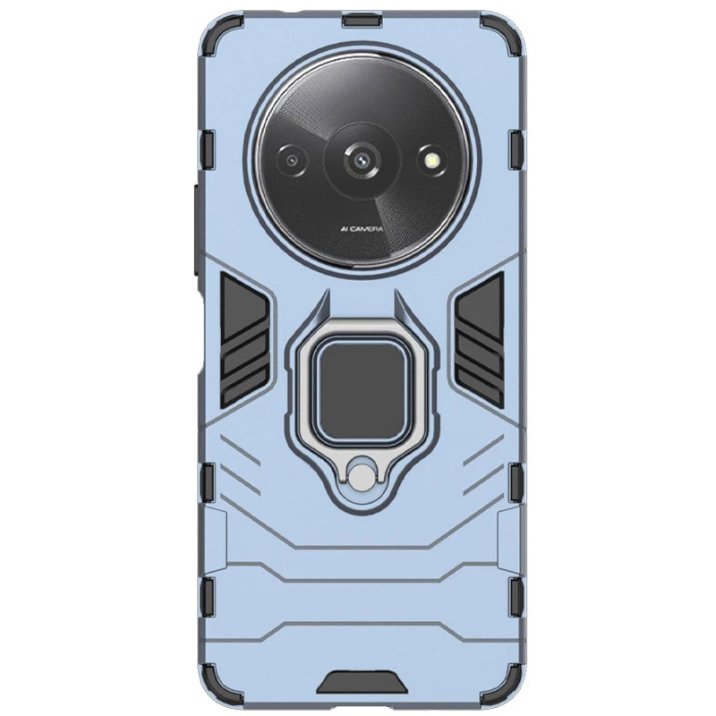 Протиударний чохол Transformer з кільцем на Xiaomi Redmi A3 – Сірий / Metal slate. Фото 1 з 4