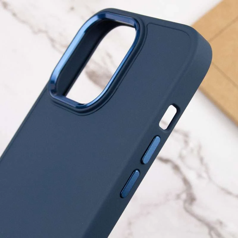 TPU чохол Bonbon з металевими кнопками на Apple iPhone 14 Pro (6.1") – Синій / Denim Blue. Фото 5 з 5