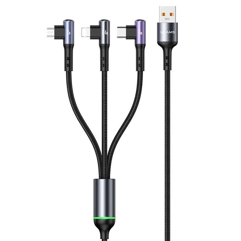 

Дата кабель USAMS US-SJ561 U80 3in1 Right-angle 66W (1.2m)