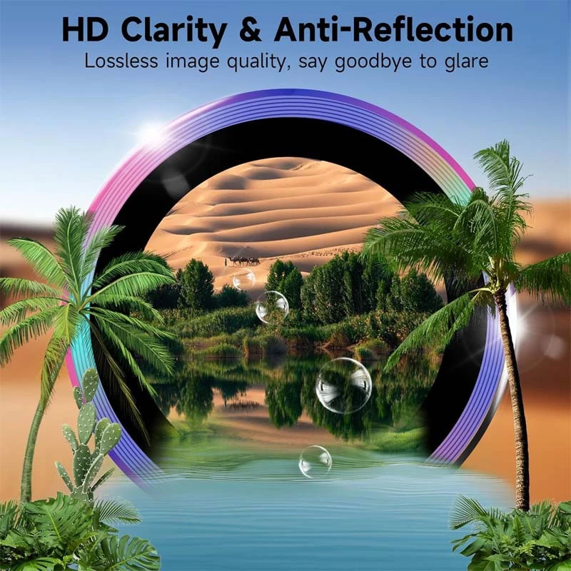 Металеве захисне скло на камеру на Apple iPhone 15 Plus (6.7") – Бузковий / Rainbow. Фото 8 з 9