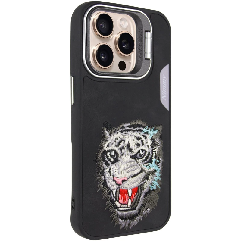 TPU+PC чохол з тваринами для Apple iPhone 15 Pro Max (6.7") – Black Tiger. Фото 2 з 7