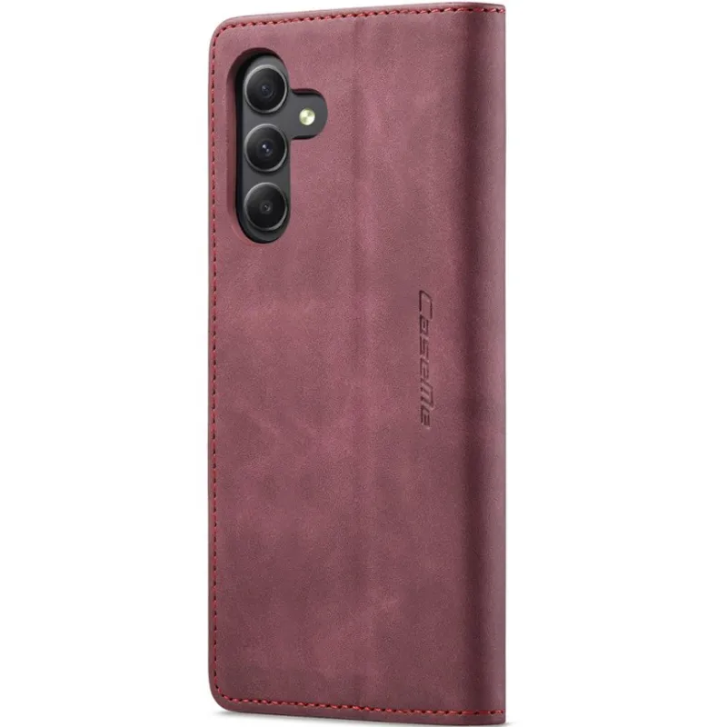 Кожаный чехол-книжка CaseMe Velvet Nubuck для Samsung Galaxy A24 4G – Red. Фото 5 из 5
