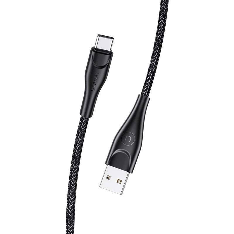 

Дата кабель Usams US-SJ392 U41 Type-C Braided Data and Charging Cable 1m (Черный), Чорний