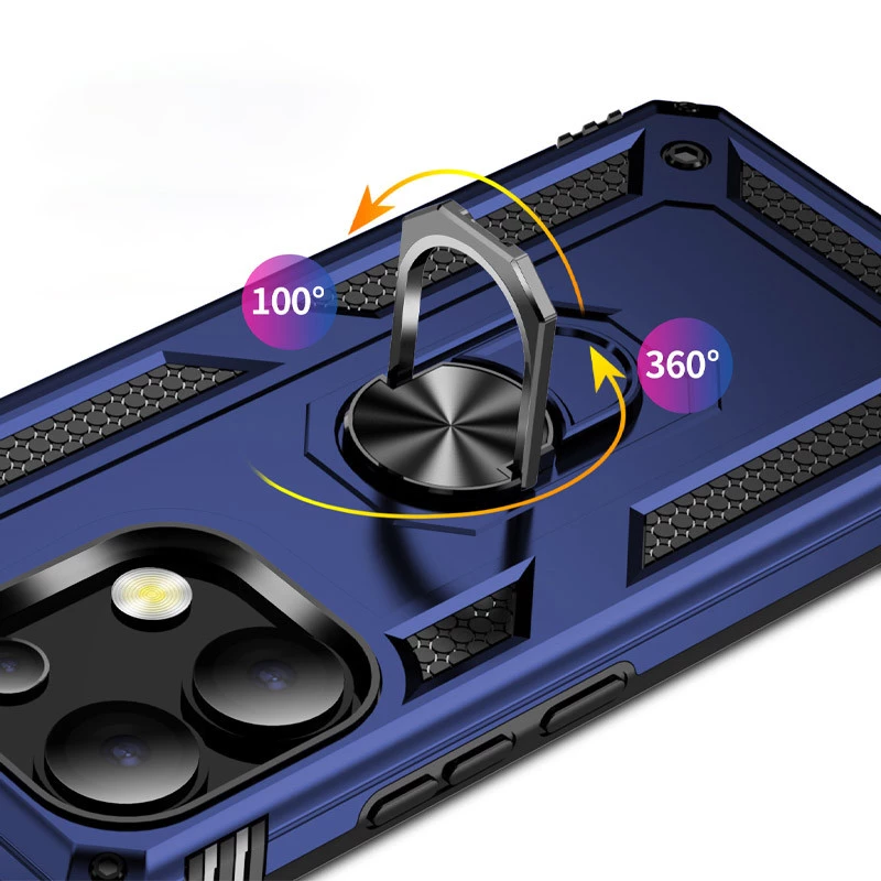 Протиударний чохол Serge Ring з кільцем на Xiaomi Redmi Note 13 5G – Темно-синій. Фото 5 з 6