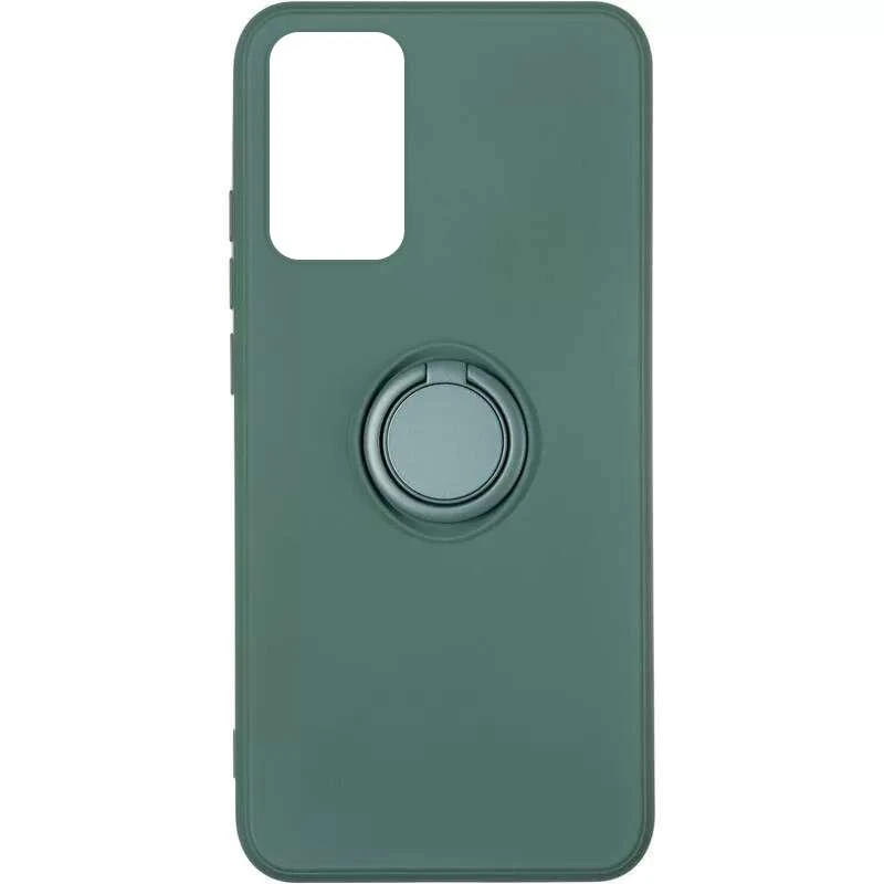 

Кольоровий силіконовий чохол з кільцем на Samsung Galaxy A02s (Зелений / Pine green)