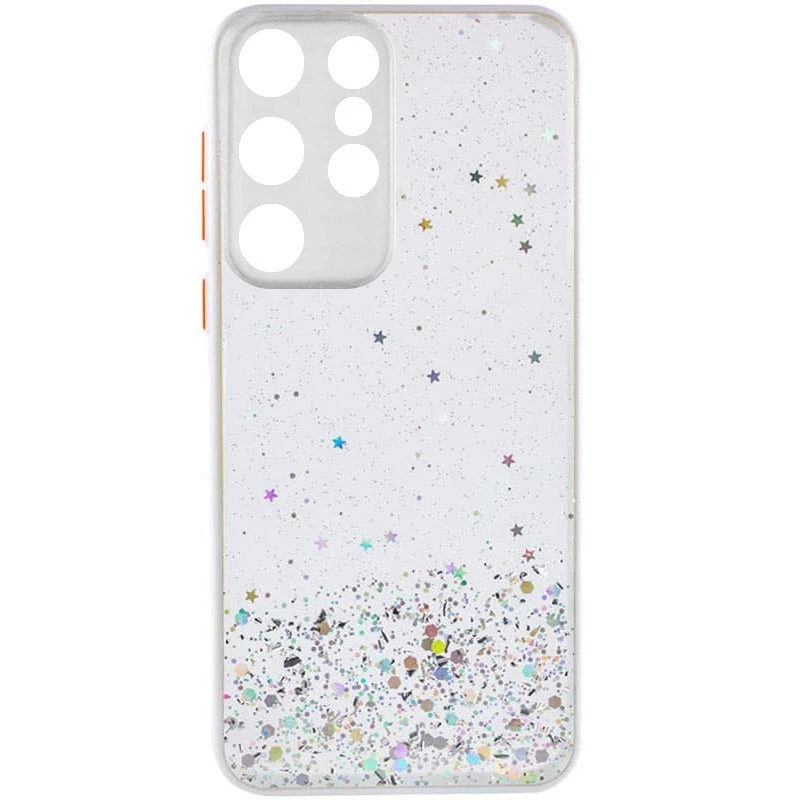 Чехол с блестками и защитой камеры для Samsung Galaxy S23 Ultra – Прозрачный. Фото 4 из 11