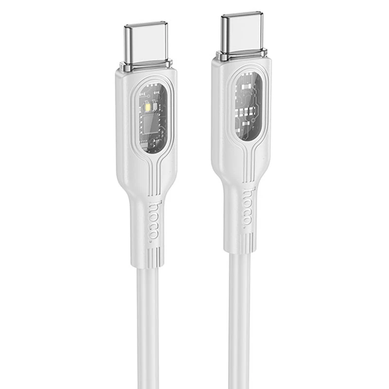 

Дата кабель Hoco U120 Transparent explore intelligent power-off PD 60W Type-C to Type-C (1.2m) (Gray)