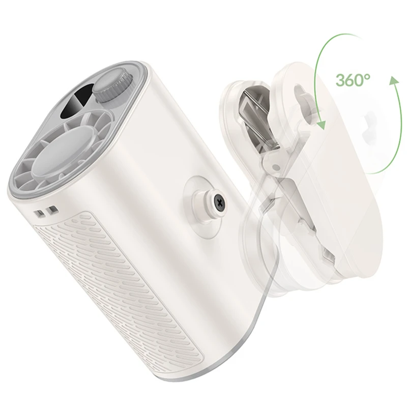 Портативний вентилятор Hoco HX609 handheld folding fan 3600 mAh – White. Фото 5 з 6
