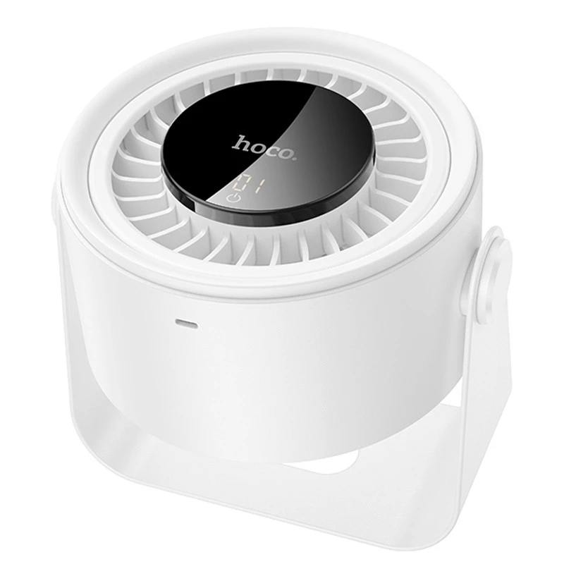 Настільний вентилятор Hoco HX66 desktop circulating fan 3000 mAh – White. Фото 4 з 8