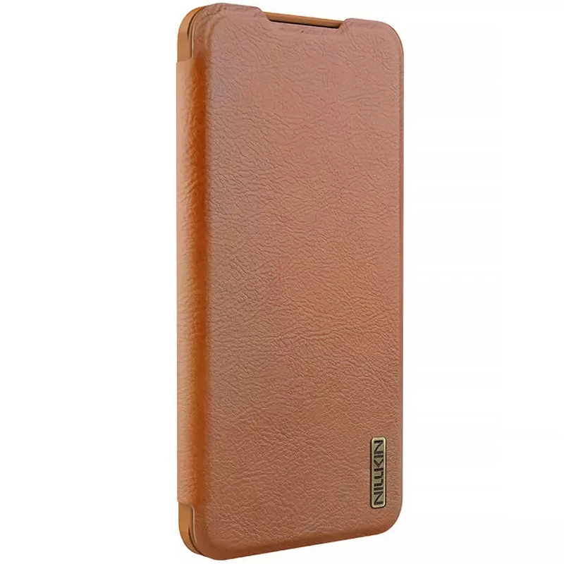 Кожаный чехол-книжка Nillkin Qin Pro Camshield для Samsung Galaxy S25 Edge – Коричневый. Фото 1 из 6