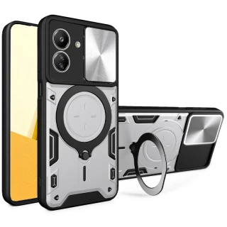 Ударостійкий чохол Bracket Ringstand із захисною шторкою для камери на Xiaomi Redmi 13C фото 1 з 5